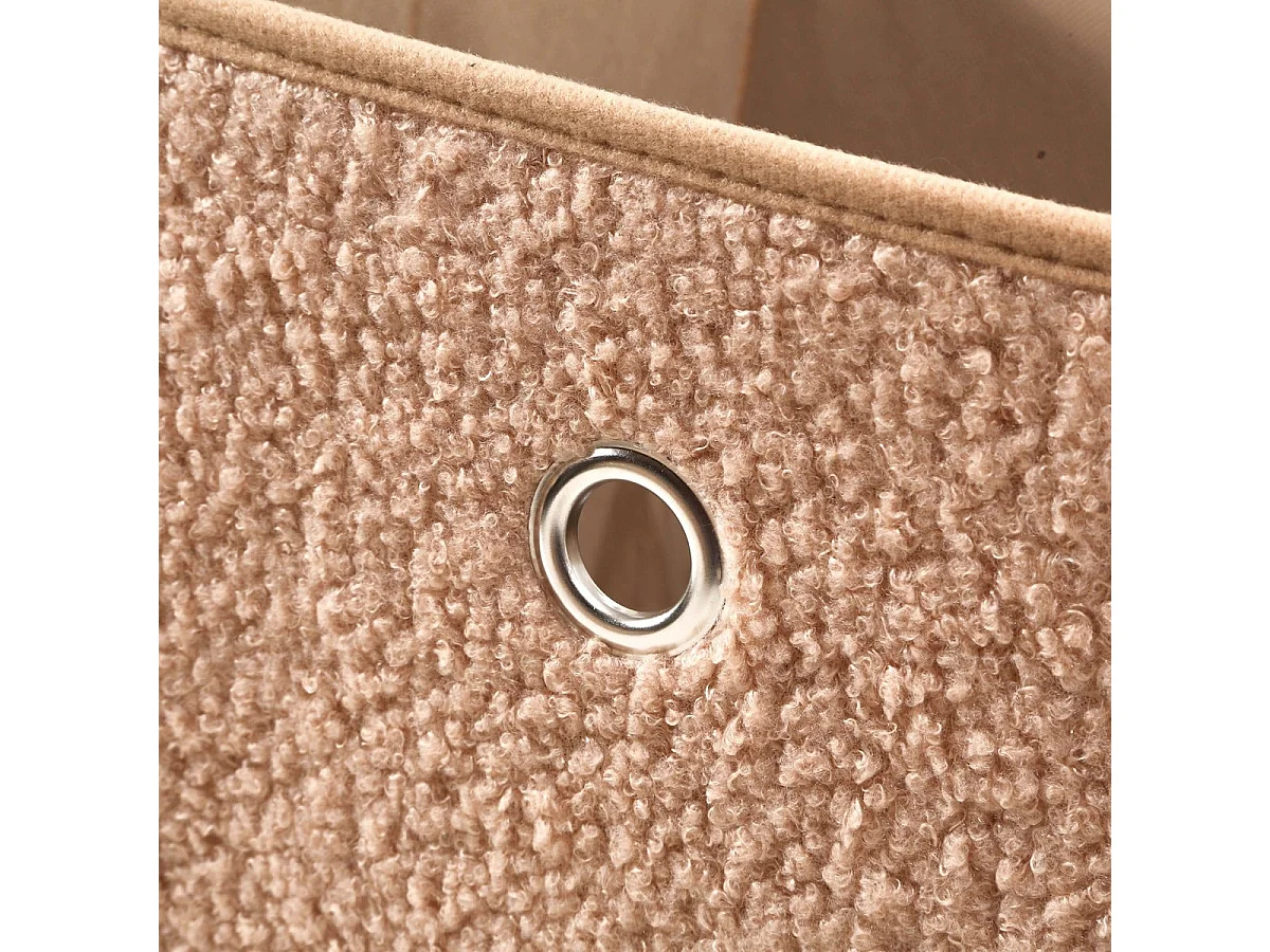 Opvouwbare kubus van bouclé-stof in beige - H27 cm