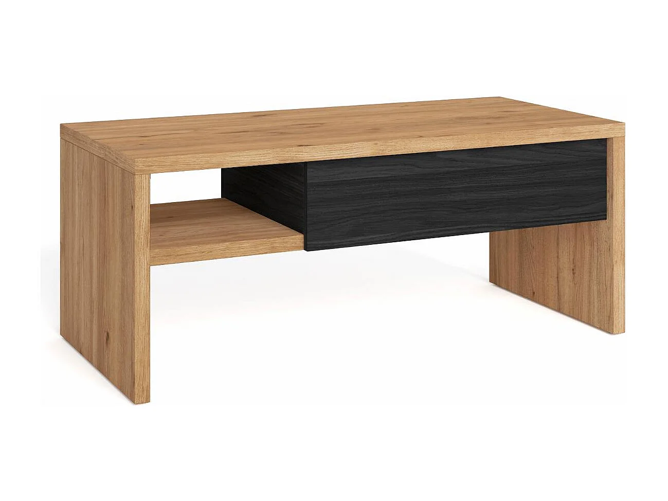 Couchtisch, 110x45x50cm, Beistelltisch, Eiche Schwarz