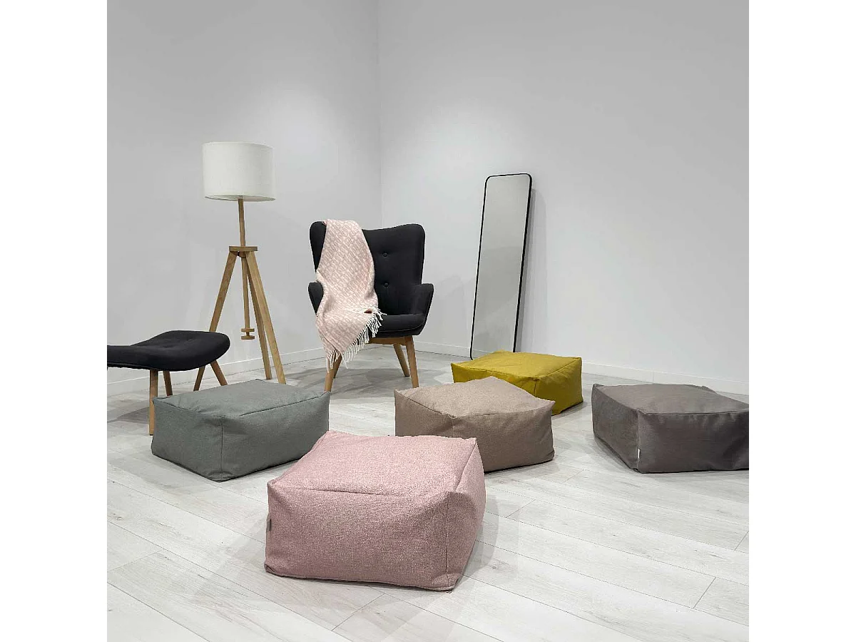 Pouf amovible Naf Naf PANDA BRUSHED 50x50x25 cm taupe