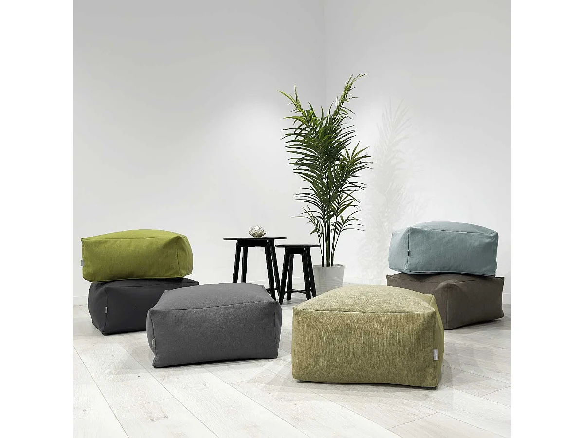 Puff desenfundable MINK 50x50x25 cm azul