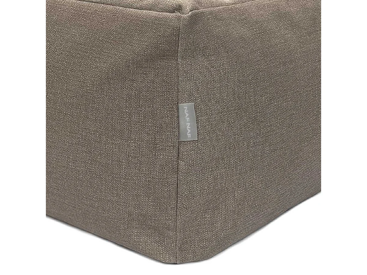 Puff desenfundable PANDA BRUSHED 50x50x25 cm marrón