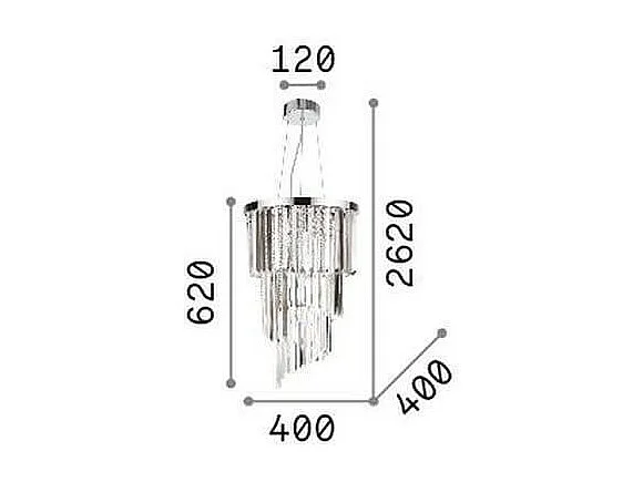 Ideal Lux Carlton - Sospensione a soffitto a 8 luci Cromo, E14