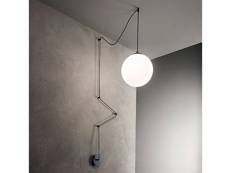 Ideal Lux Boa Plafonnier à 1 ampoule Globe Noir, E27