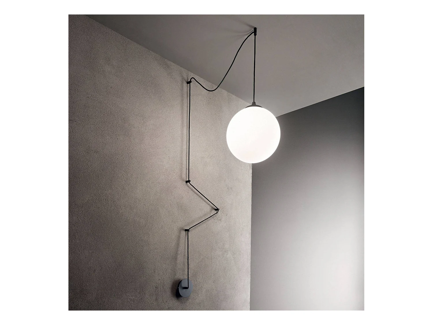 Ideal Lux Boa Plafonnier à 1 ampoule Globe Noir, E27