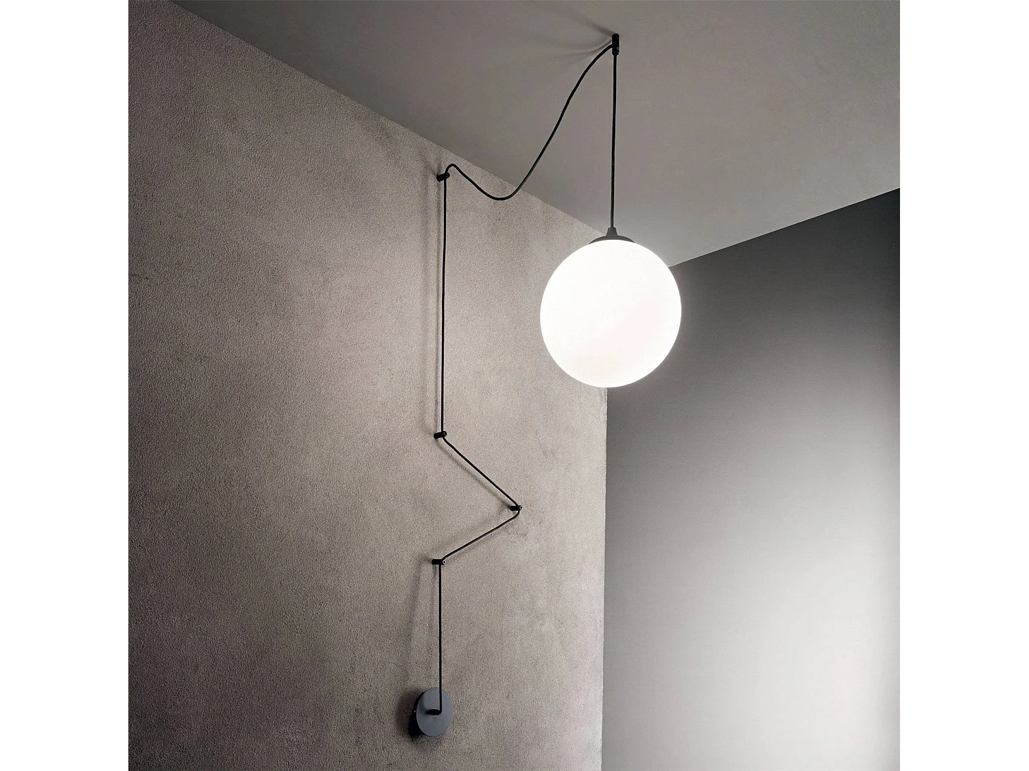 Ideal Lux Boa - 1 licht Globe Deckenanhänger Schwarz, E27