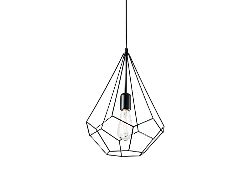 Dekorative Drahtrahmen-Pendelleuchte Weiß, E27