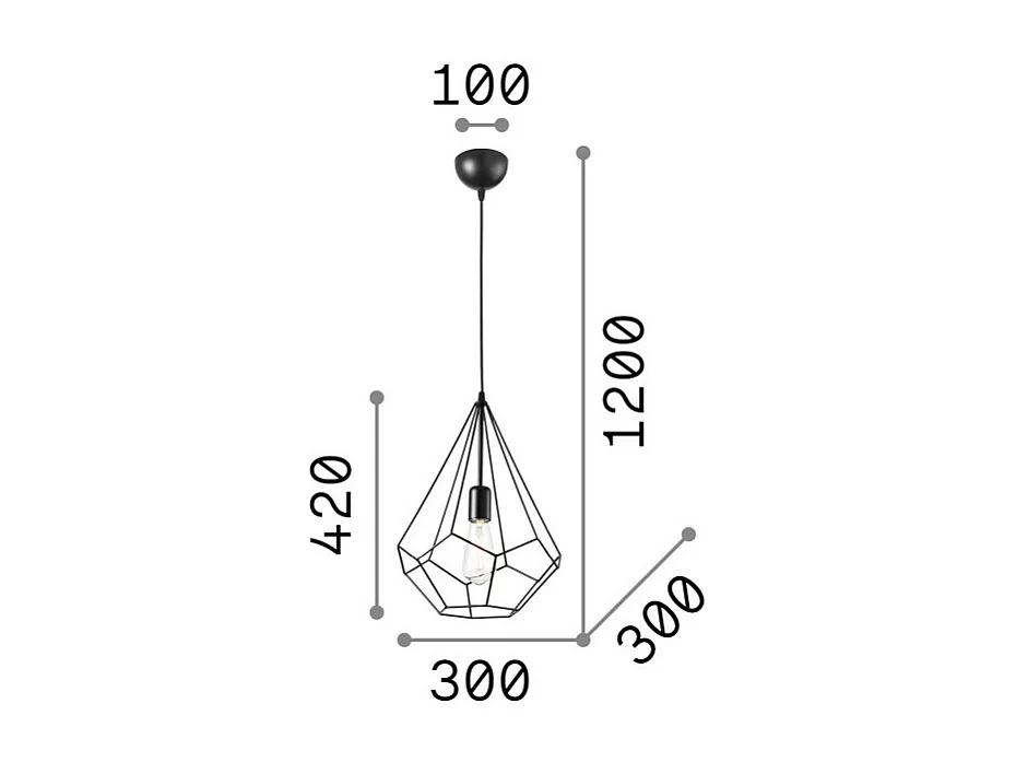 Sospensione con cornice in filo decorativo bianco, E27