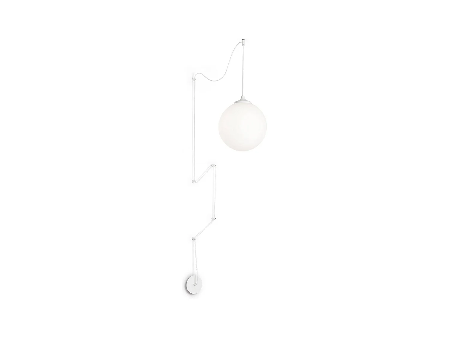 Ideal Lux Boa Suspension à 1 ampoule Globe Blanc, E27