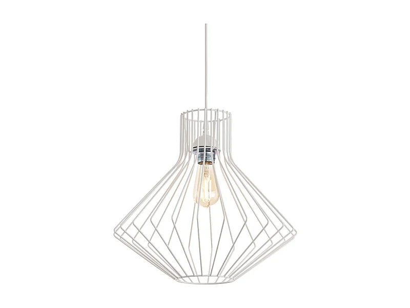 Dekorative Drahtrahmen-Pendelleuchte Weiß, E27