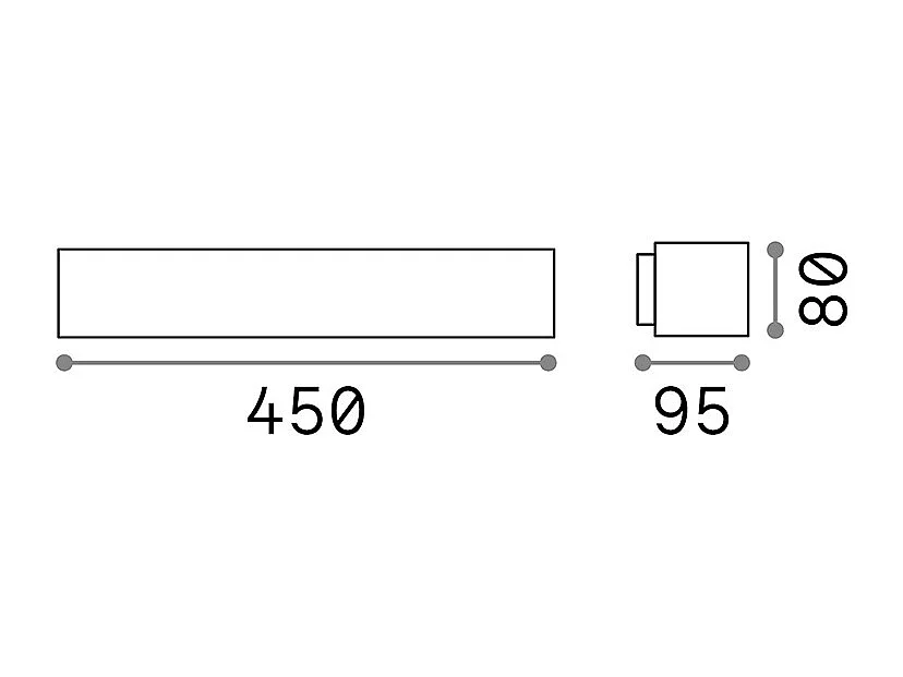 Ideal Lux Andromeda Grande applique murale extérieure à 2 ampoules, noir, mastic IP54, E27