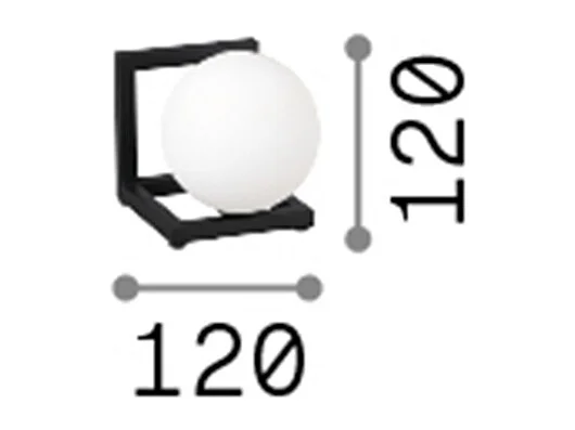 ANGOLO TL1, Lampe de Table en Métal Laiton, Ideal Lux