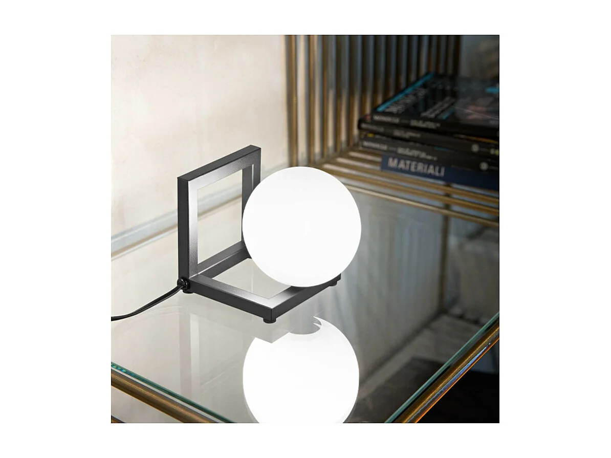 ANGOLO TL1, Lampe de Table en Métal Noir, Ideal Lux