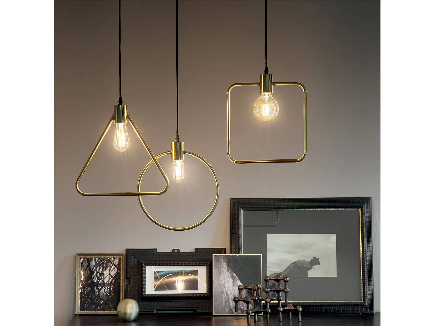 Ideal Lux Abc Plafonnier à 1 lumière en laiton antique, E27