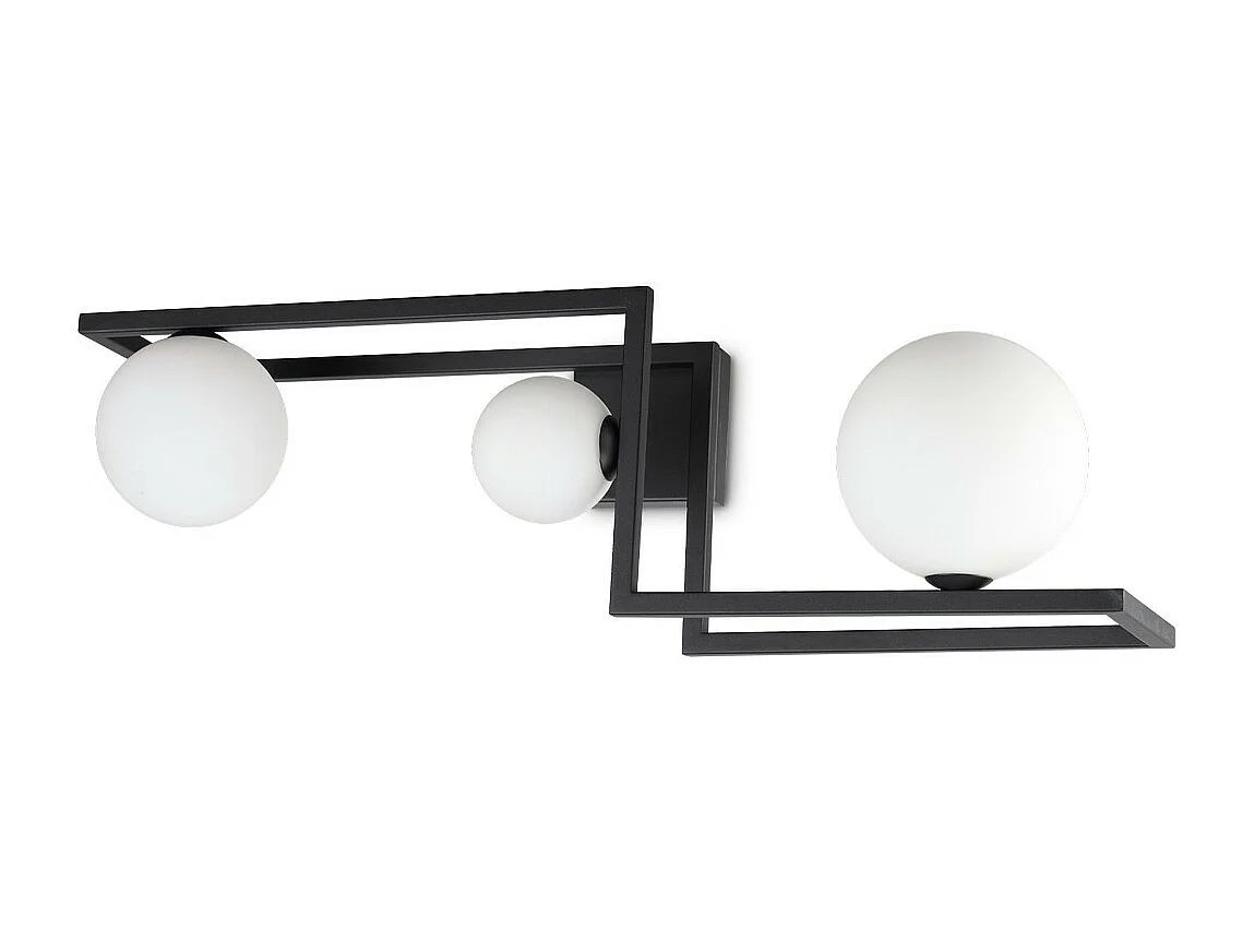 Ideal Lux ANGOLO Plafonnier globe 3 lumières noir