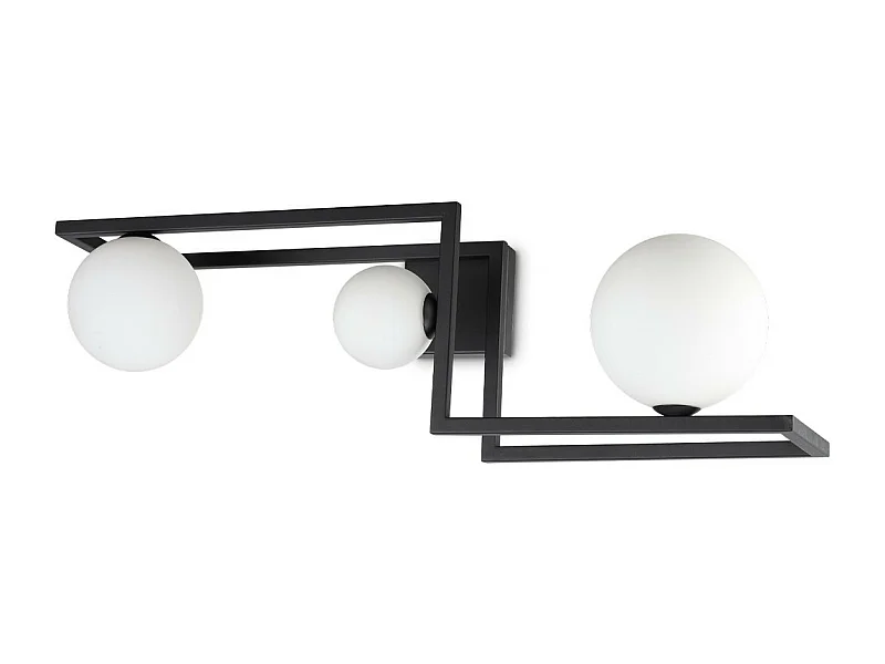 Ideal Lux ANGOLO Plafón Globe 3 luces Negro