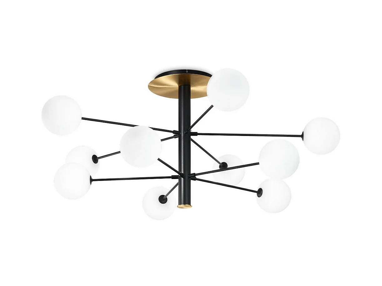 Ideal Lux COSMOPOLITAN Plafonnier semi-encastré à 10 bras multiples noir
