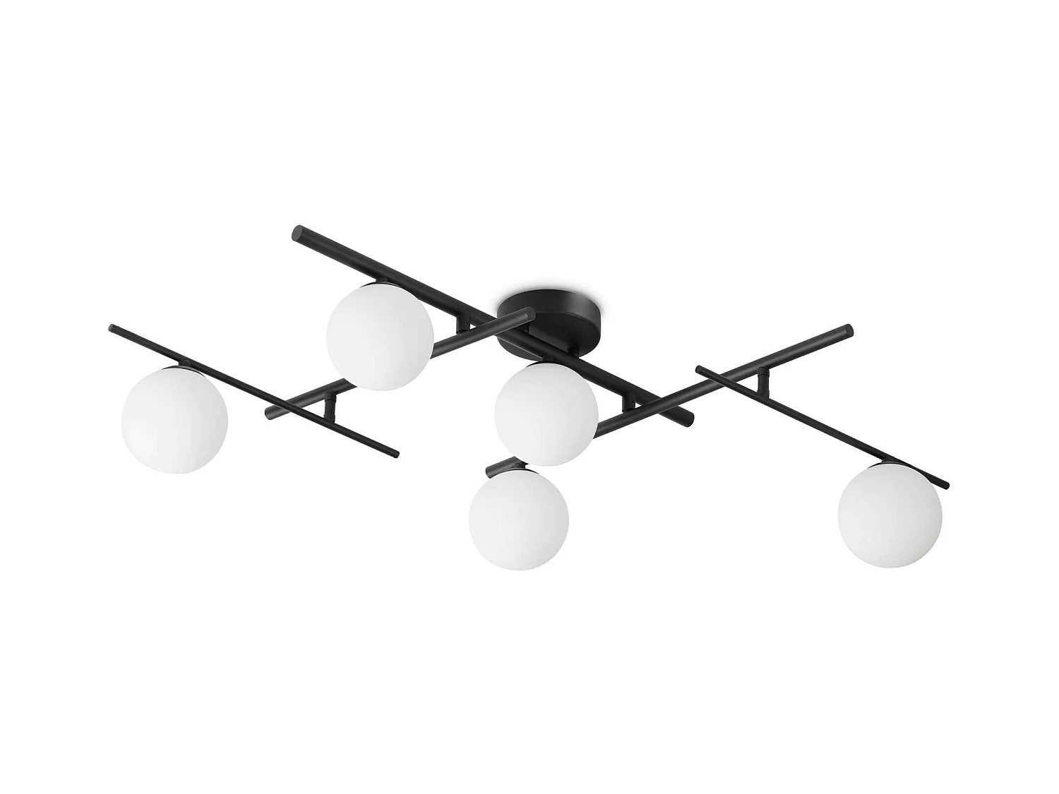Ideal Lux ATLAS Plafonnier Globe à 5 Lumières Noir