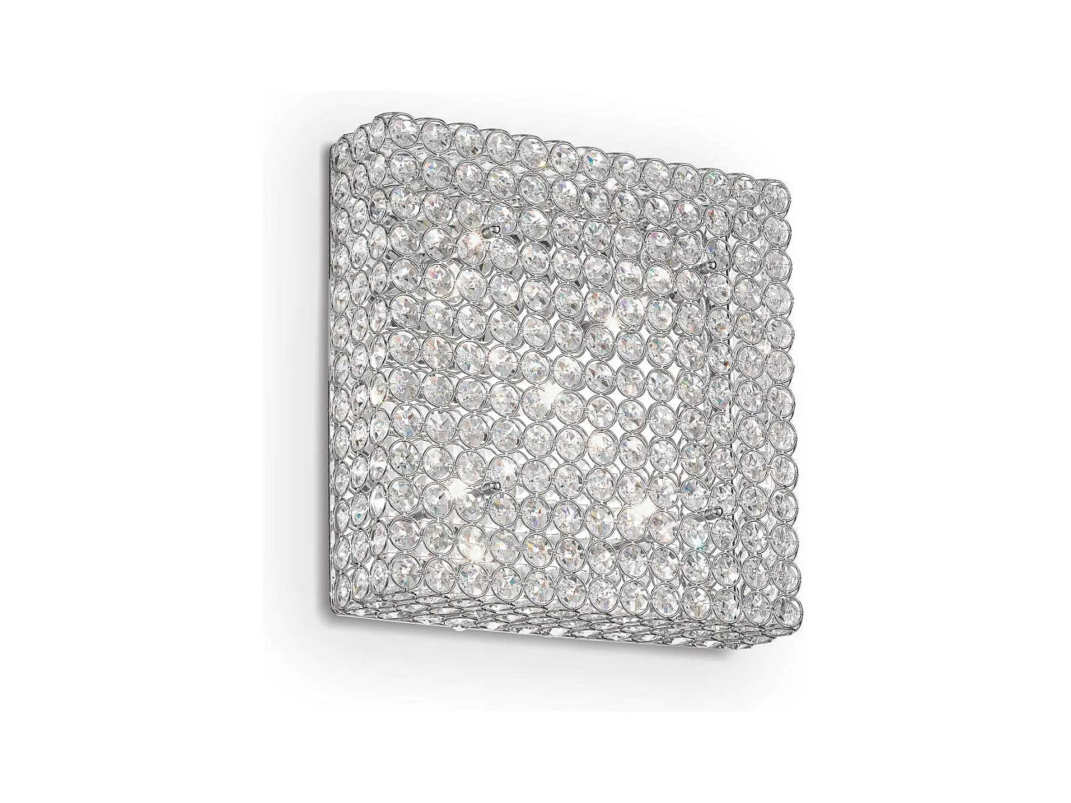 Ideal Lux Admiral Plafonnier intérieur carré moyen à 6 ampoules, chrome, G9