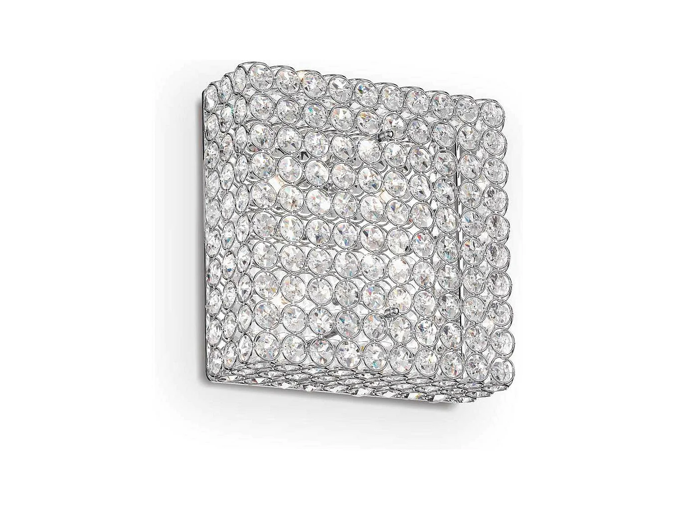 Ideal Lux Admiral Plafonnier carré à 4 ampoules, petit, chrome, G9