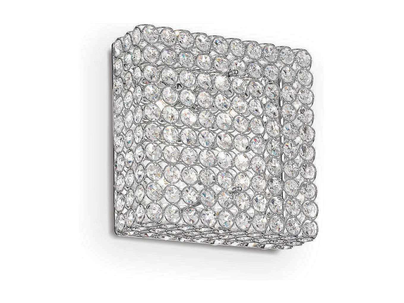 Ideal Lux Admiral Plafonnier carré à 4 ampoules, petit, chrome, G9