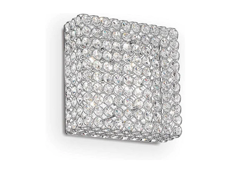 Ideal Lux Admiral Plafonnier carré à 4 ampoules, petit, chrome, G9