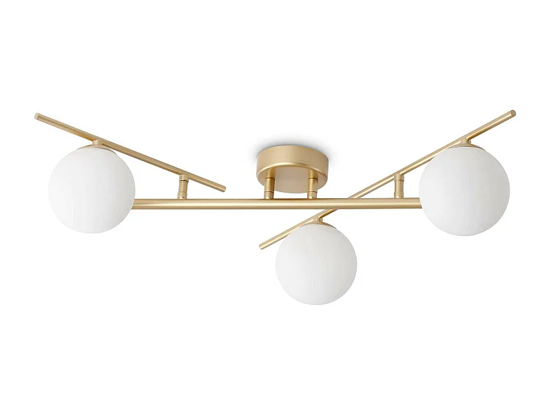 Ideal Lux ATLAS Plafonnier Globe à 3 Lumières Laiton