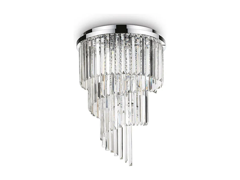 Ideal Lux Carlton Lustre à 12 ampoules au fini chrome, E14