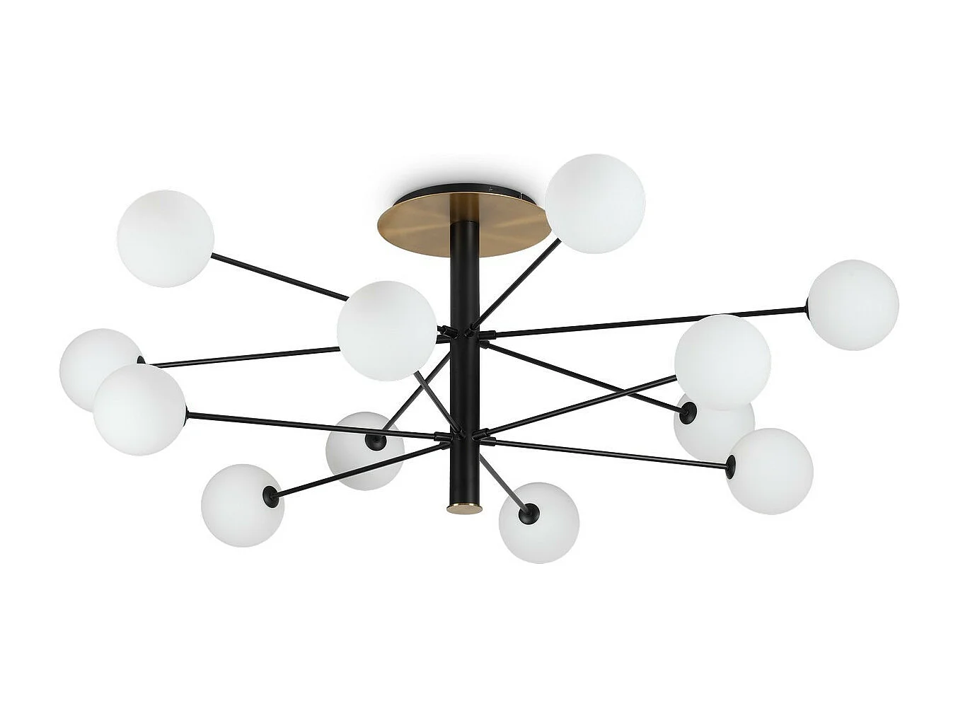 Ideal Lux COSMOPOLITAN Lámpara de techo semiempotrable multibrazo 12 brazos negra