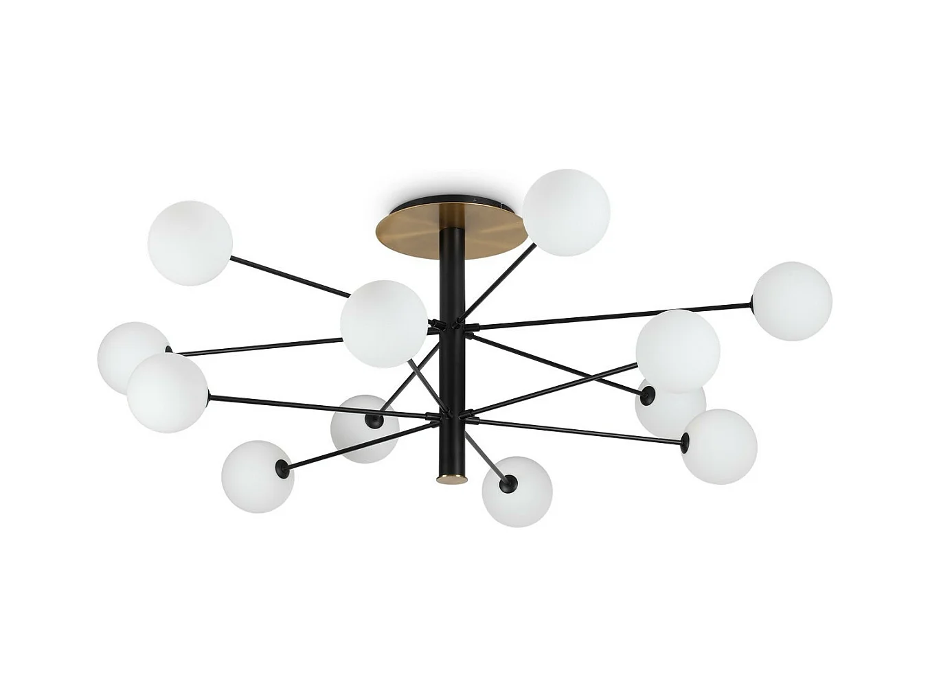Ideal Lux COSMOPOLITAN Plafonnier semi-encastré à 12 bras multiples noir
