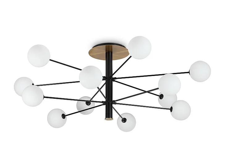 Ideal Lux COSMOPOLITAN Plafonnier semi-encastré à 12 bras multiples noir