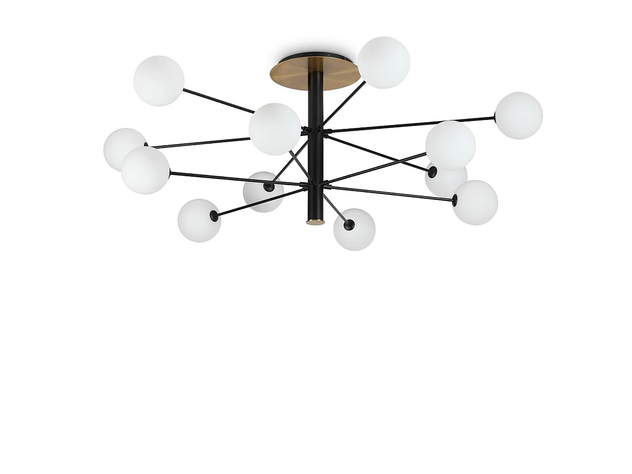 Ideal Lux COSMOPOLITAN Plafonnier semi-encastré à 12 bras multiples noir