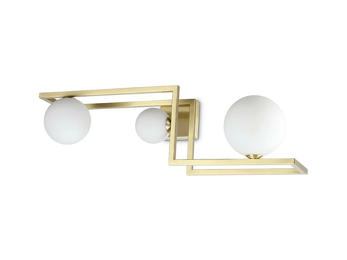 Ideal Lux ANGOLO Plafonnier Globe 3 Lumières Laiton