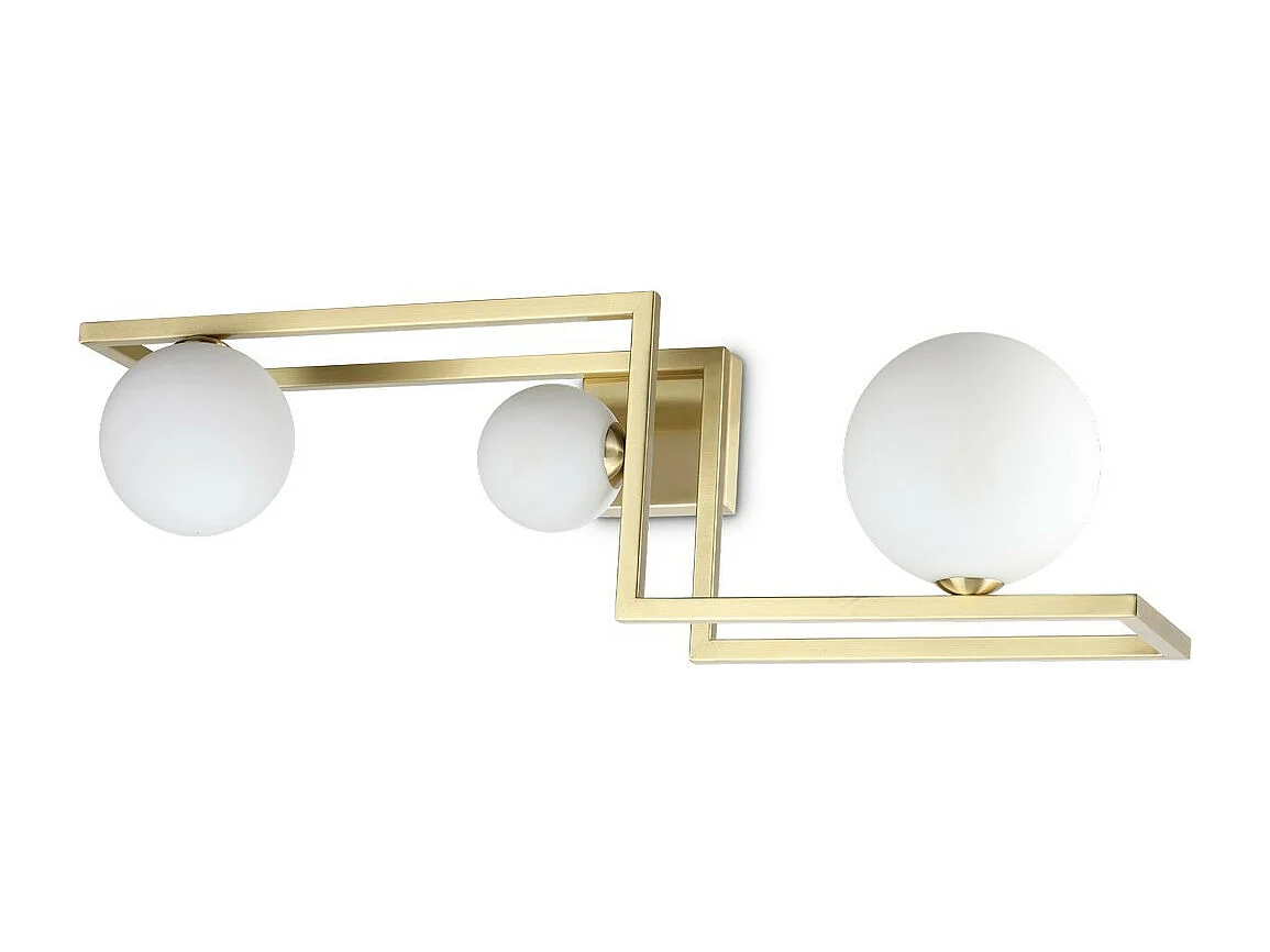 CORNER PL3, Gouden plafondlamp, Ideal Lux
