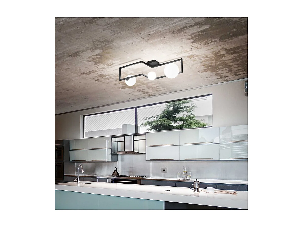 Ideal Lux ANGOLO 3-flammige Kugel-Deckenleuchte Messing