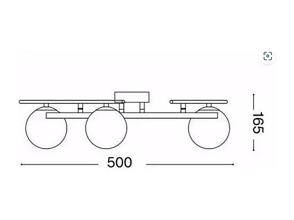 Ideal Lux ATLAS Plafonnier Globe à 3 Lumières Blanc
