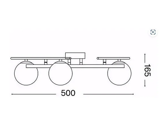 Ideal Lux ATLAS Plafonnier Globe à 3 Lumières Noir