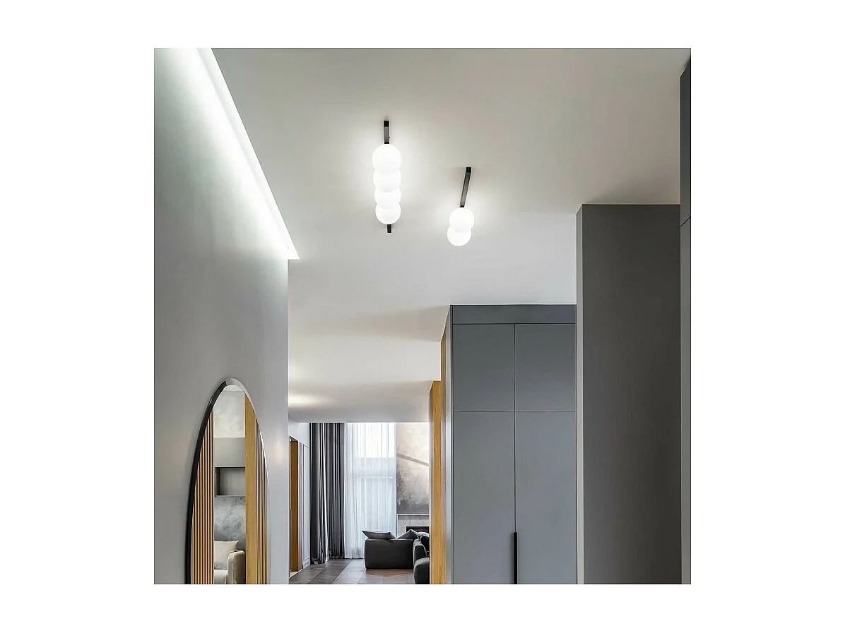 Ideal Lux BINOMIO Plafonnier Globe à 4 Lumières Noir