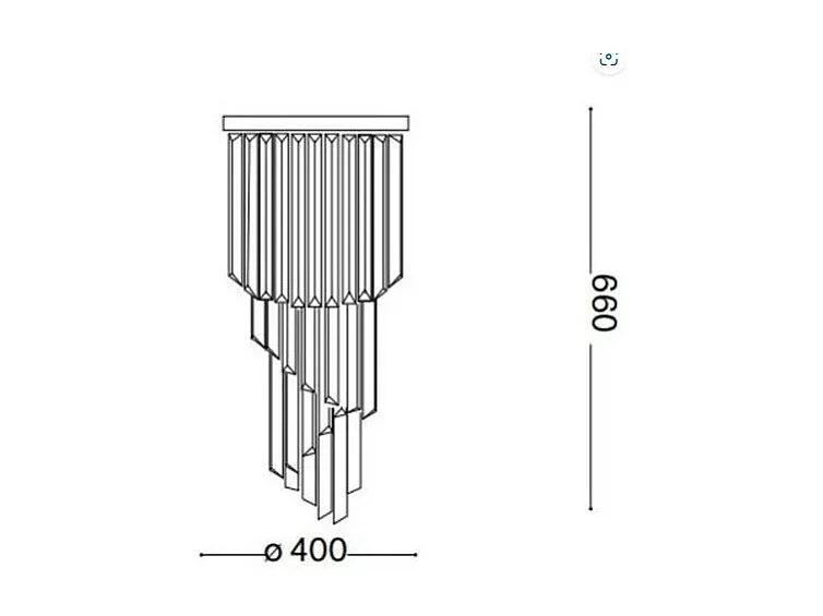 Ideal Lux Carlton Lustre à 8 ampoules au fini chrome, E14