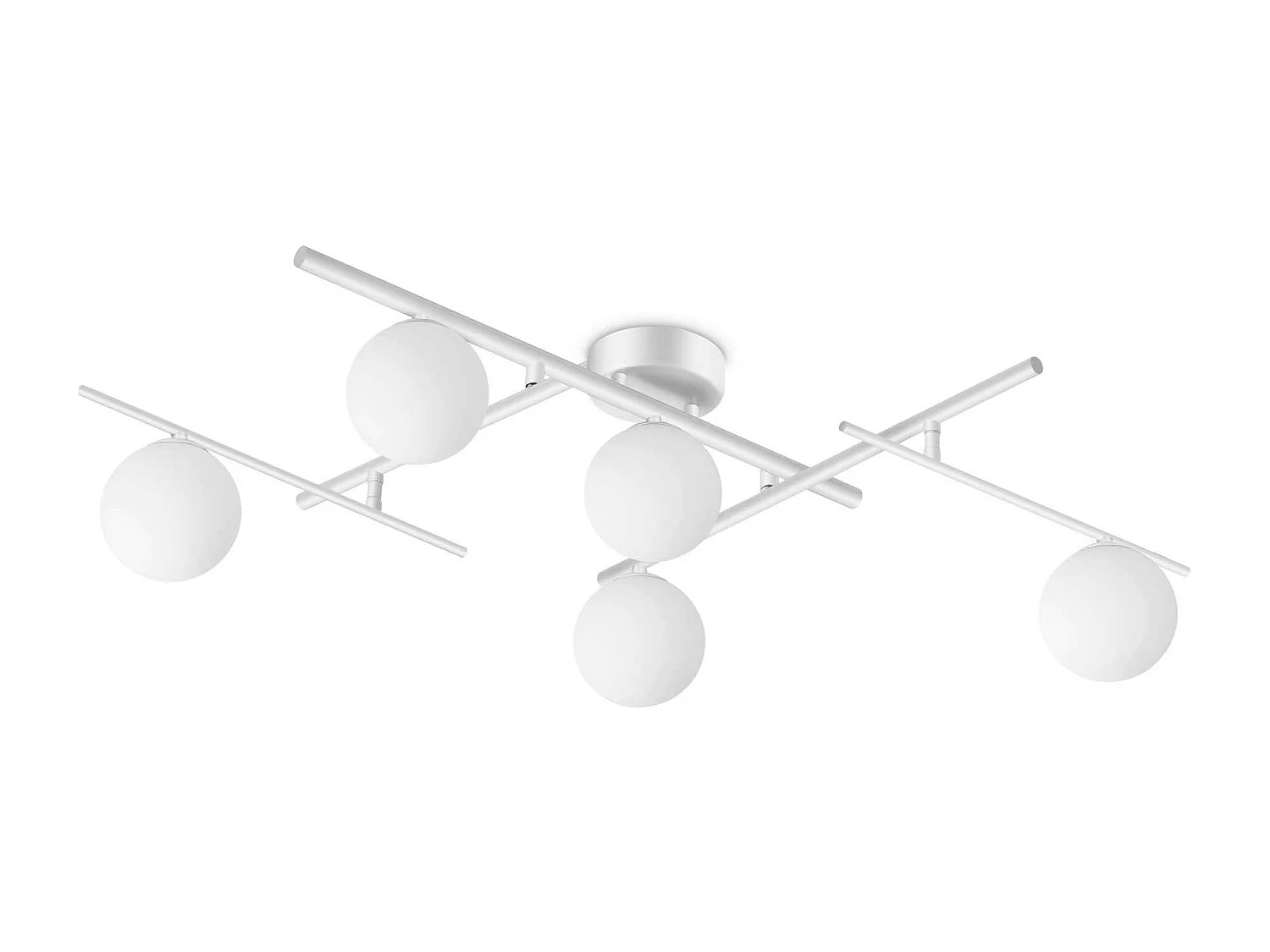 Ideal Lux ATLAS Plafonnier Globe à 5 Lumières Blanc