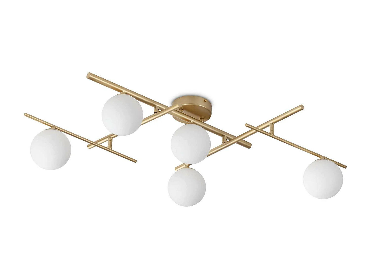 Ideal Lux ATLAS Plafoniera Globo a 5 Luci in Ottone