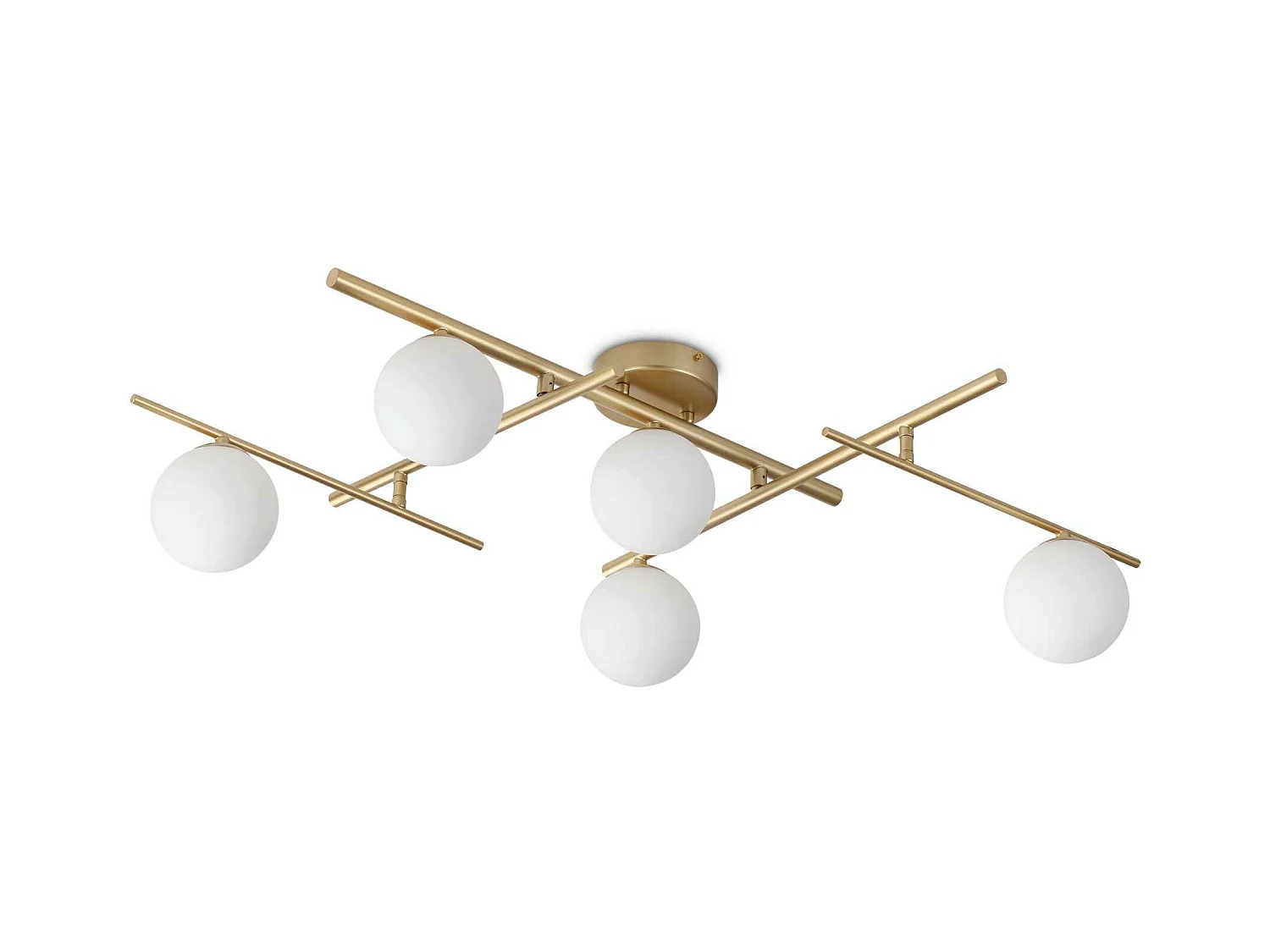 Ideal Lux ATLAS Plafonnier Globe à 5 Lumières Laiton