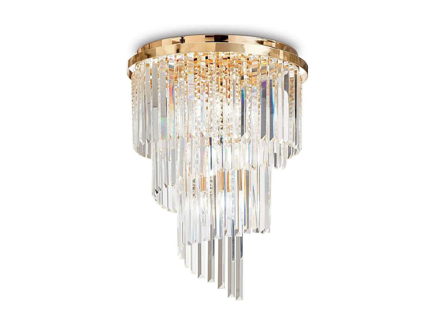 Ideal Lux Carlton Lustre à 12 ampoules au fini doré, E14