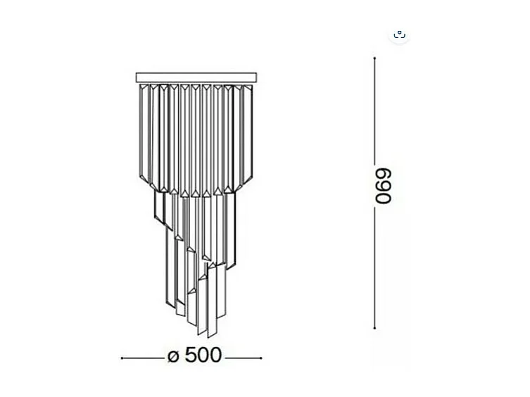 Ideal Lux Carlton Lustre à 12 ampoules au fini doré, E14