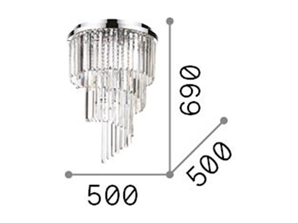 Ideal Lux Carlton Lustre à 12 ampoules au fini doré, E14