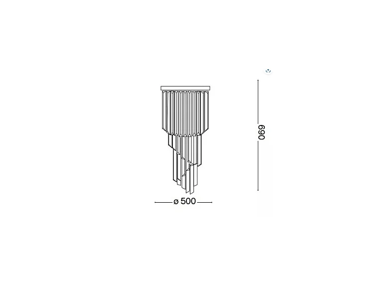 CARLTON PL12, Kristallen plafondlamp, Ideal Lux