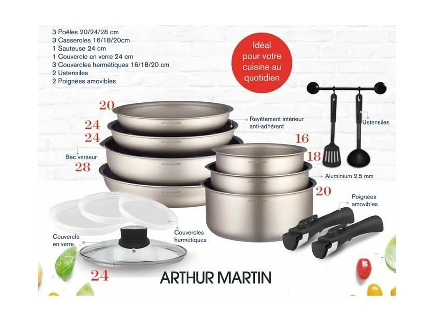 15-delige kookset - aluminium