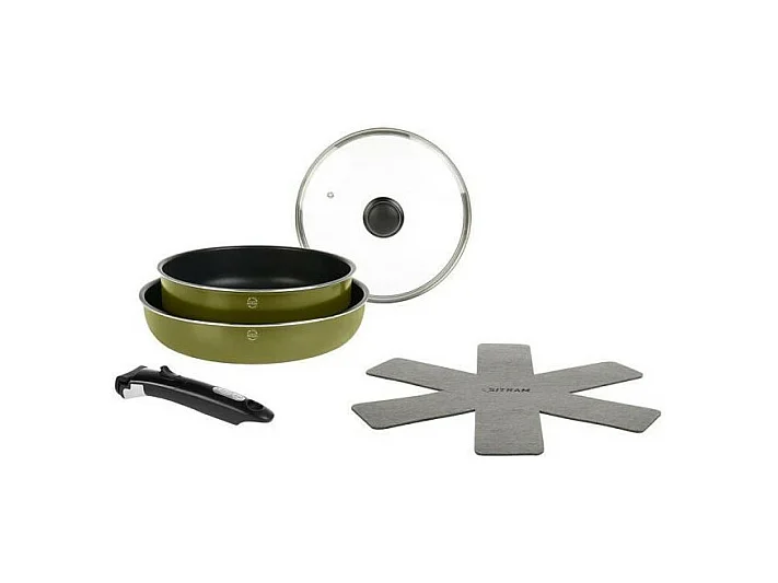Batterie de cuisine amovible 5 pieces SITRAM en aluminium pressé recyclé