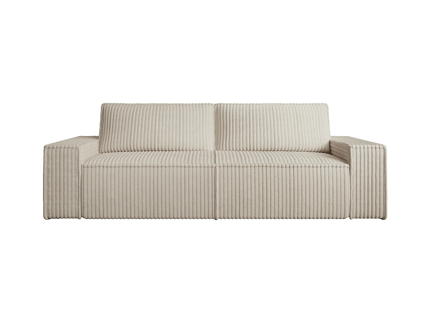 Sofa 3-Sitzer - grob gerippter Cord - Beige - AMELIA