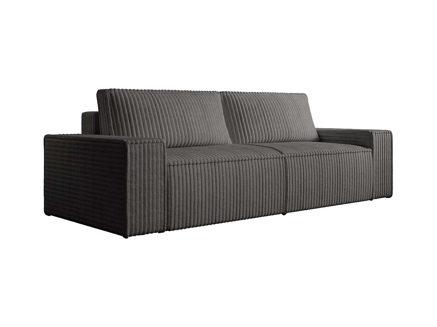 Sofa 3-Sitzer - grob gerippter Cord - Anthrazitgrau - AMELIA