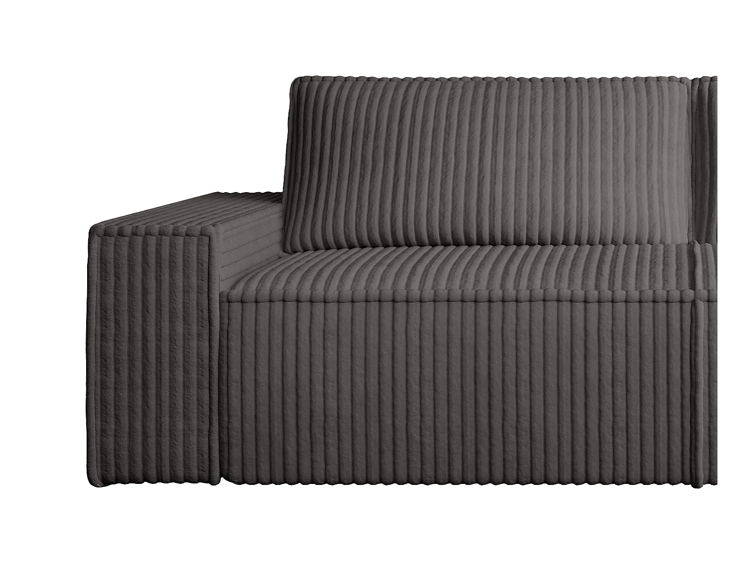 Sofa 3-Sitzer - grob gerippter Cord - Anthrazitgrau - AMELIA